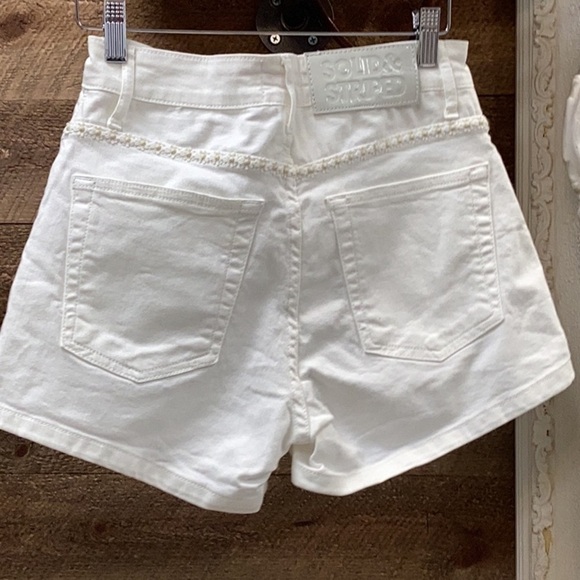Solid & Striped Daisy Trim High Waisted White Denim Shorts Size 24 - Picture 6 of 7
